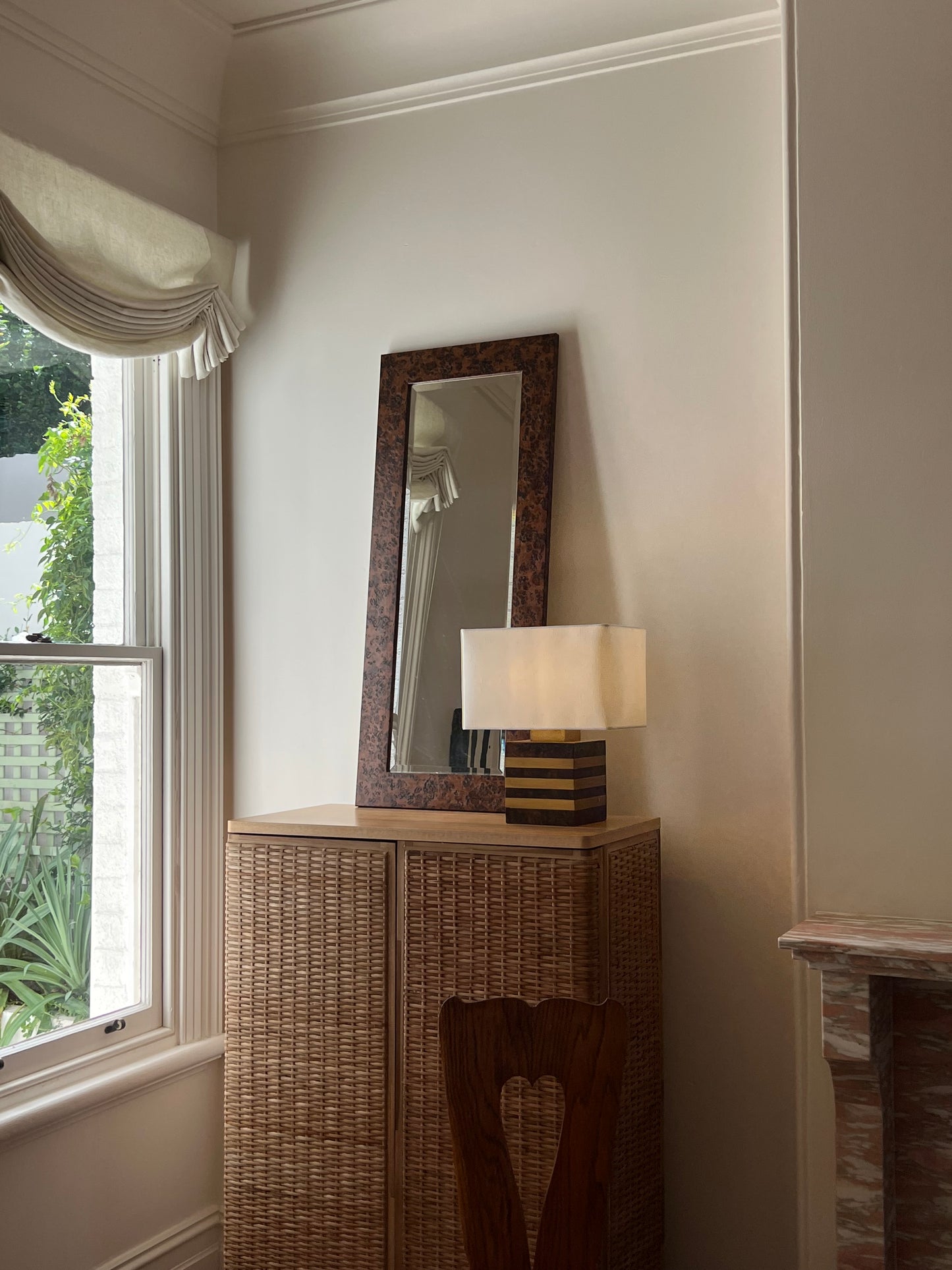 Vintage Walnut Burl Mirror (two available)