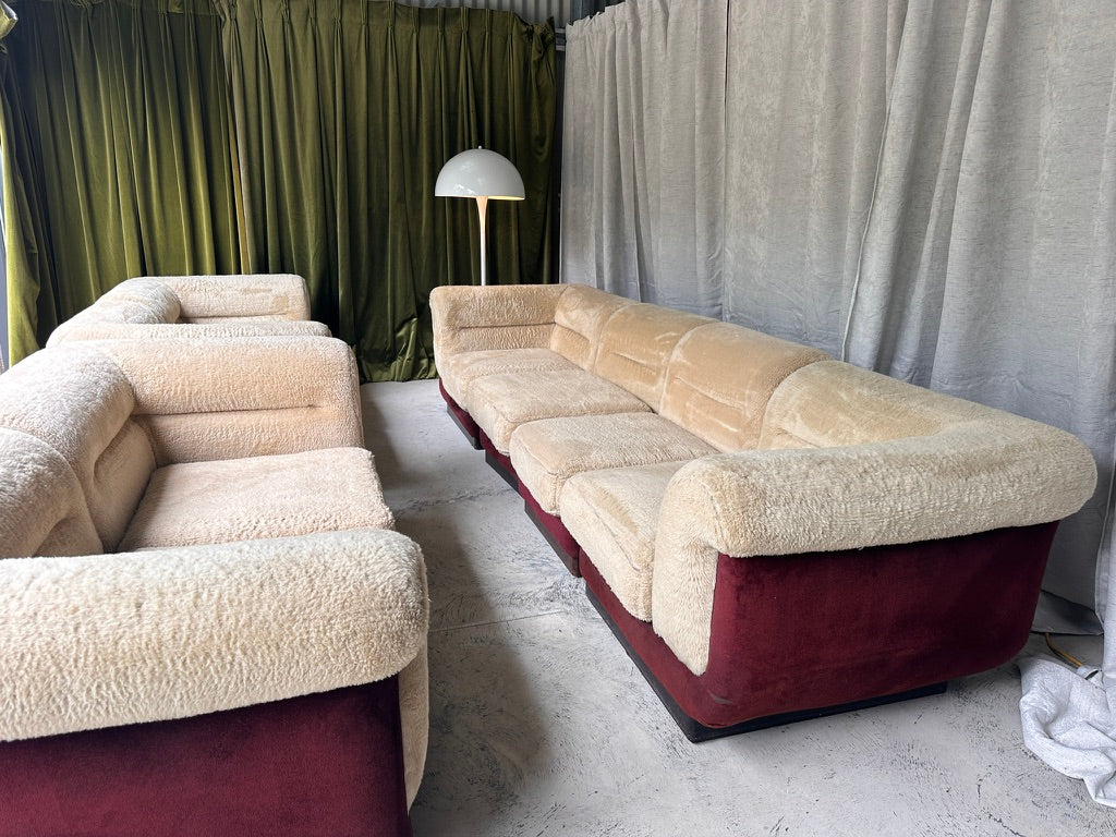 Vintage 8 Piece Fluffy Vanderoza Modular Sofa, 70’s