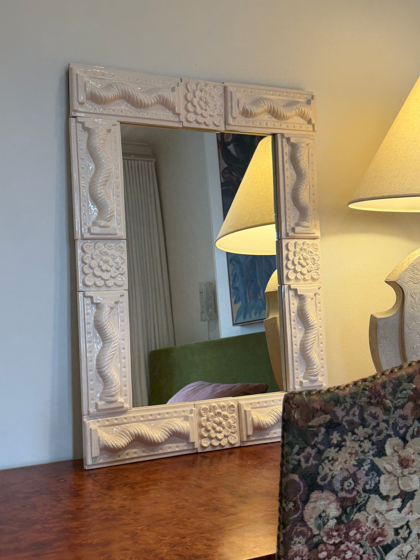 Vintage Ceramic Mirror