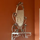 Vintage Tole Hand Painted Mirror with Shelf