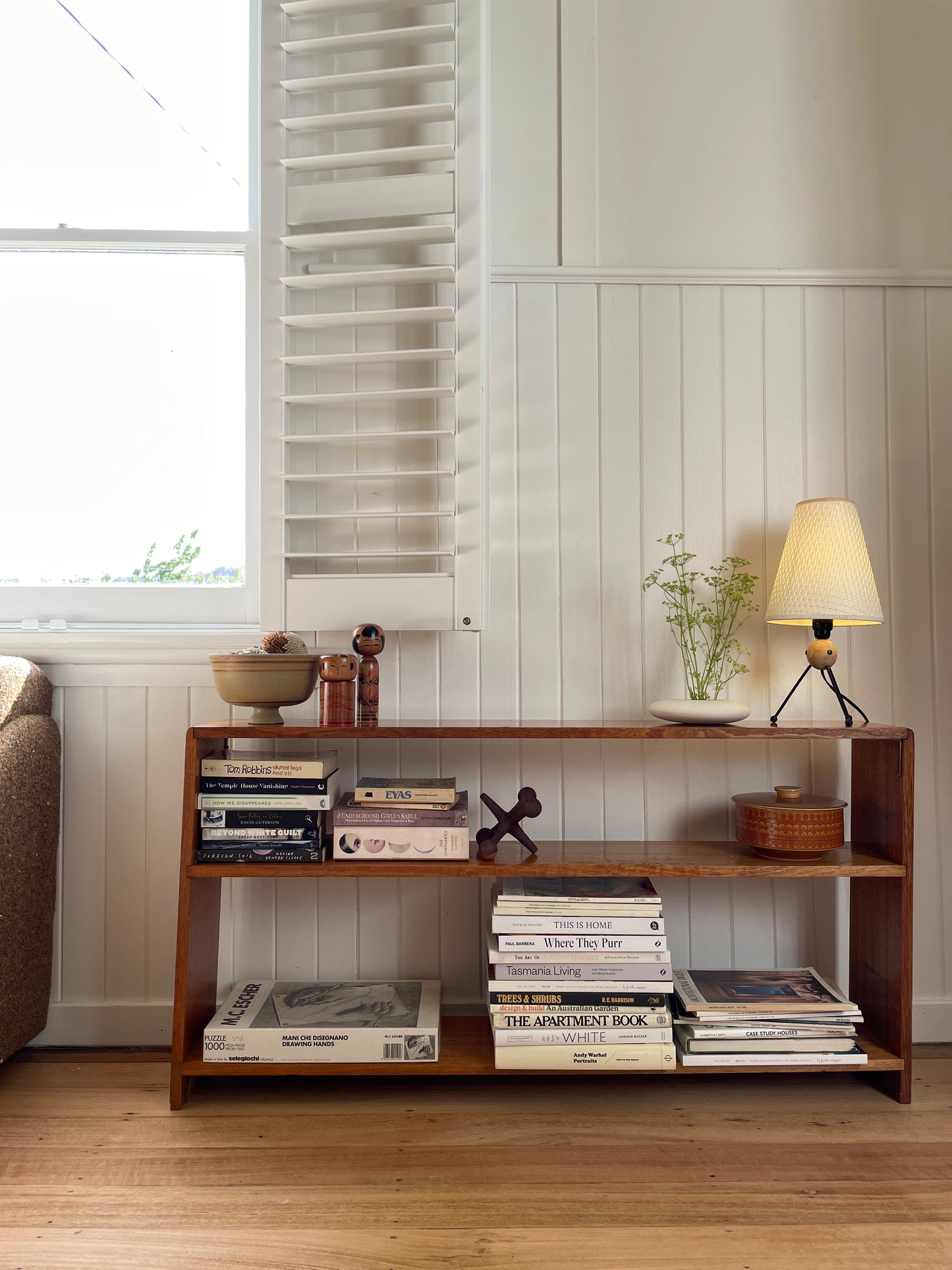 Vintage timber book shelf