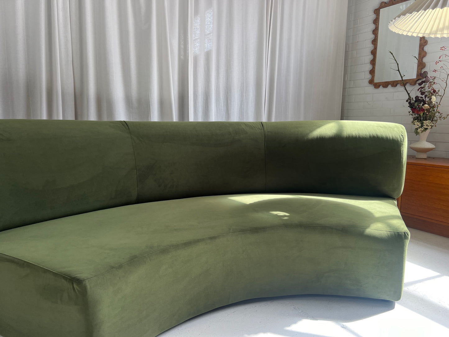 Bespoke Green Curved Sofa