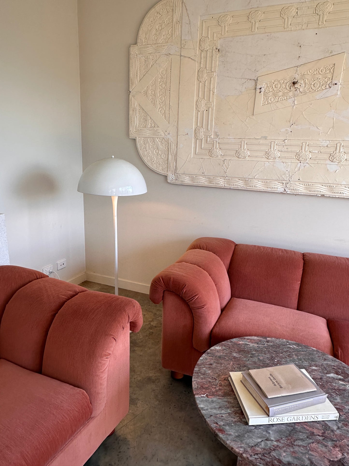 Vintage Dusty Pink Custom Made Sofas, 80's