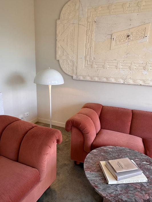 Vintage Dusty Pink Custom Made Sofas, 80's
