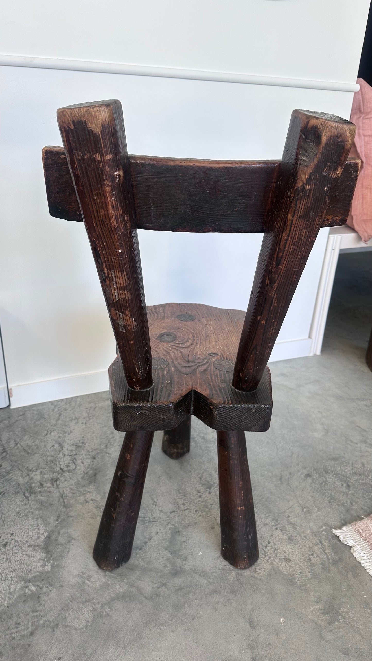 3 French Brutalist Ebonized chairs