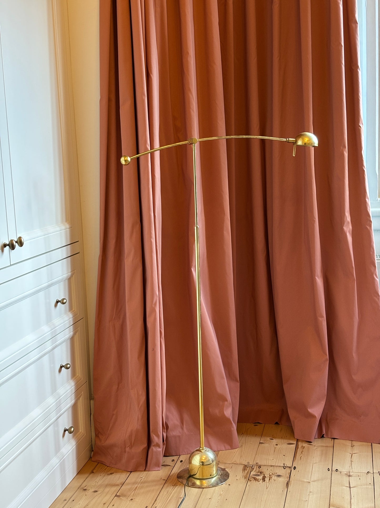 Brass Art Floor Lamp, Belgium 1980s