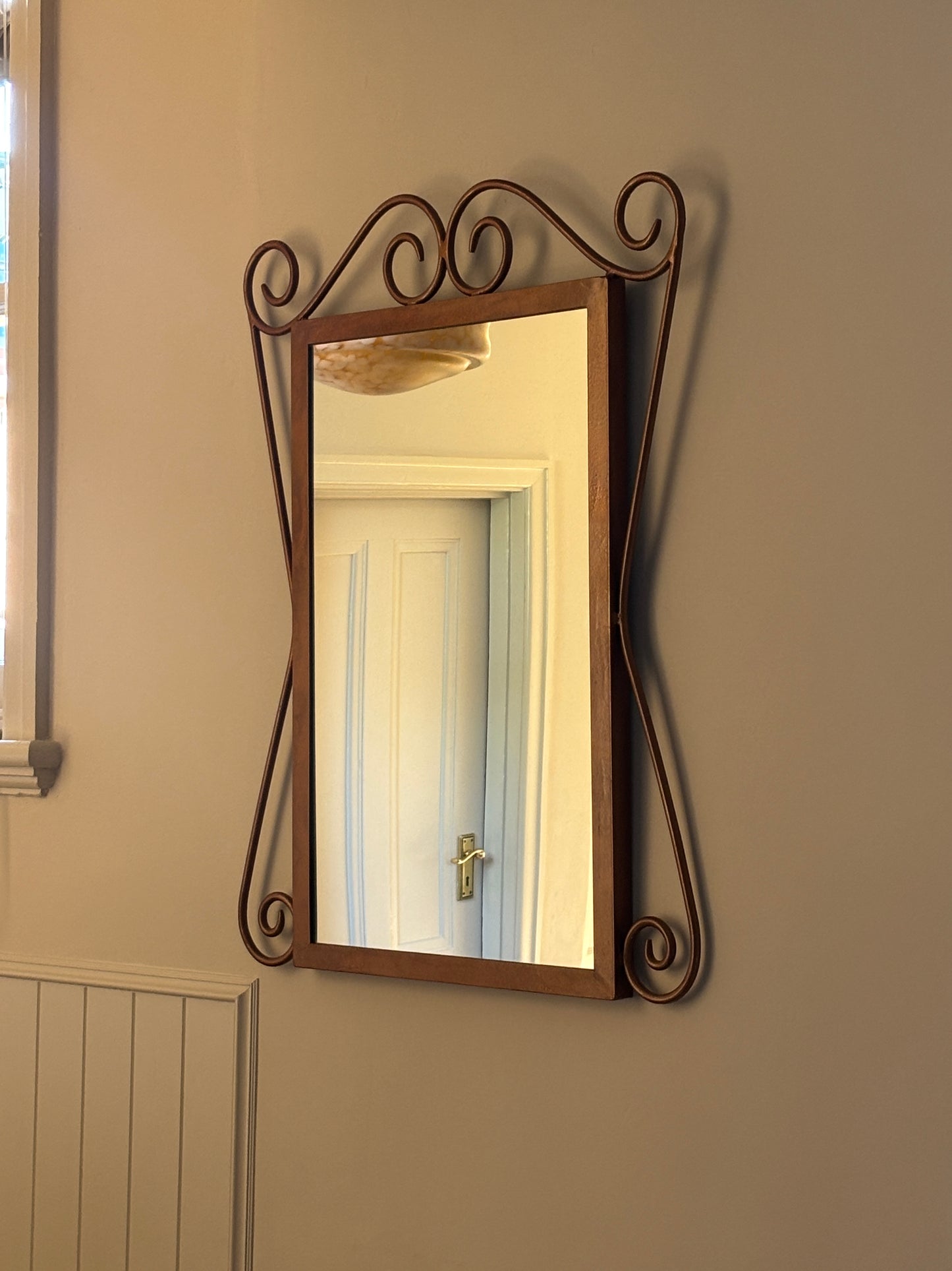 Large Vintage Wrought Iron Mirror