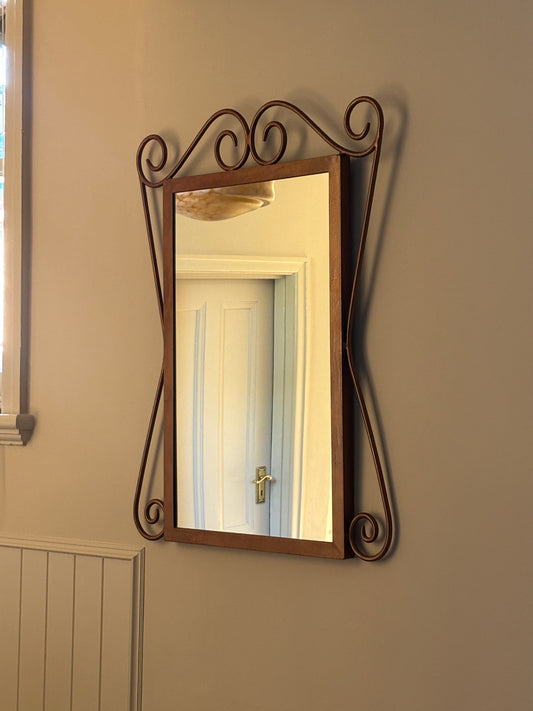 Large Vintage Wrought Iron Mirror