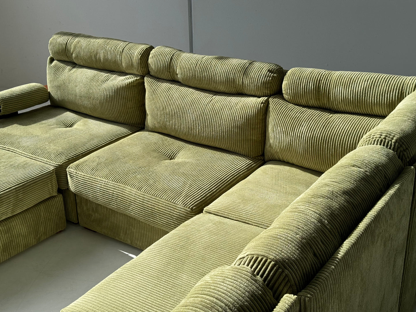 Green Corduroy Modular Sofa