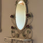 Vintage Tole Hand Painted Mirror with Shelf