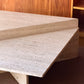 Vintage Triangle Split Level Unfilled Travertine Coffee Table