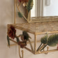 Vintage Italian Tole Hand Painted Mirror with Shelf