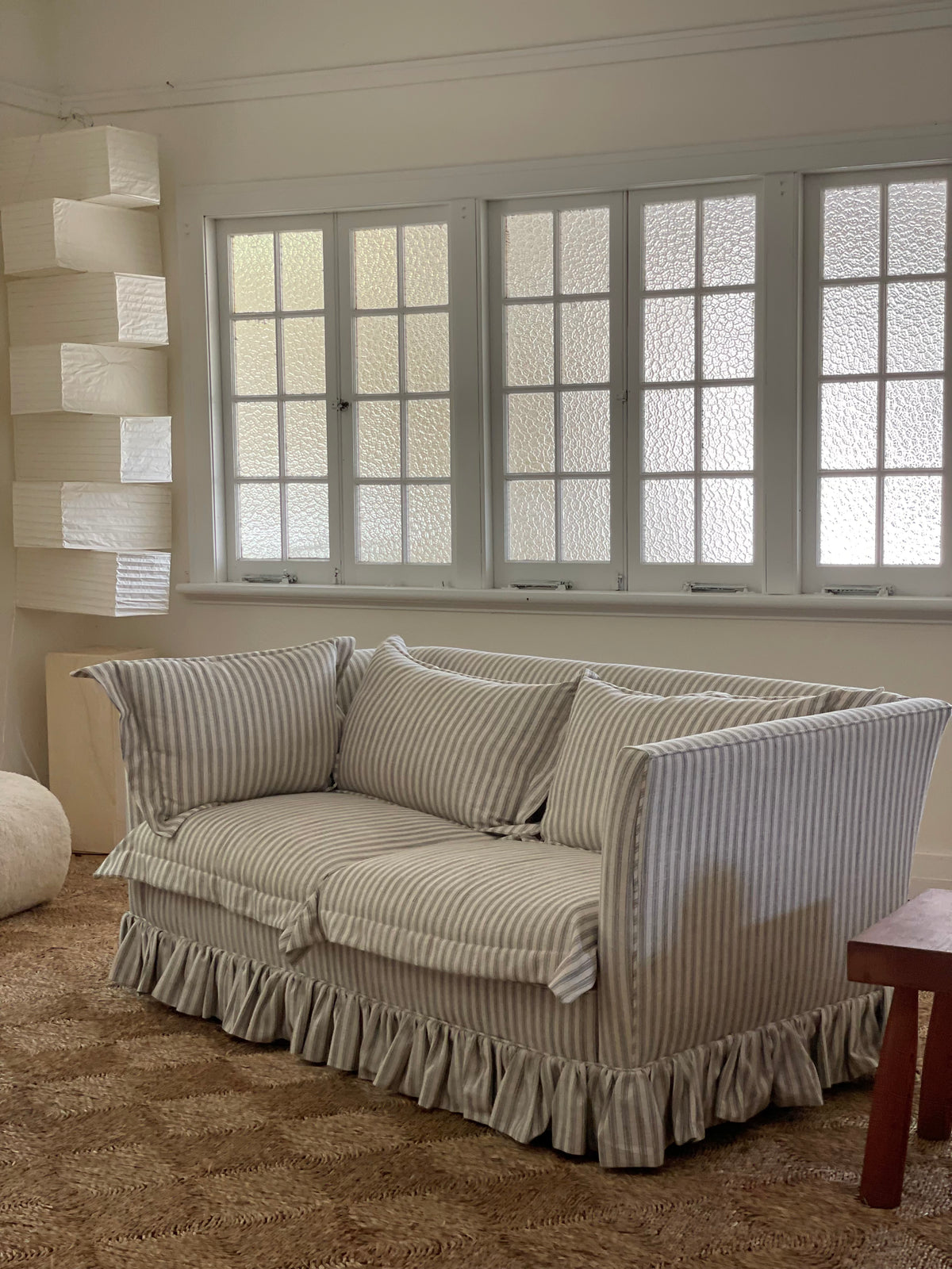 Striped Ruffle Sofa