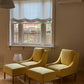 Pair of Lemon Lounge Chairs with Ottomans