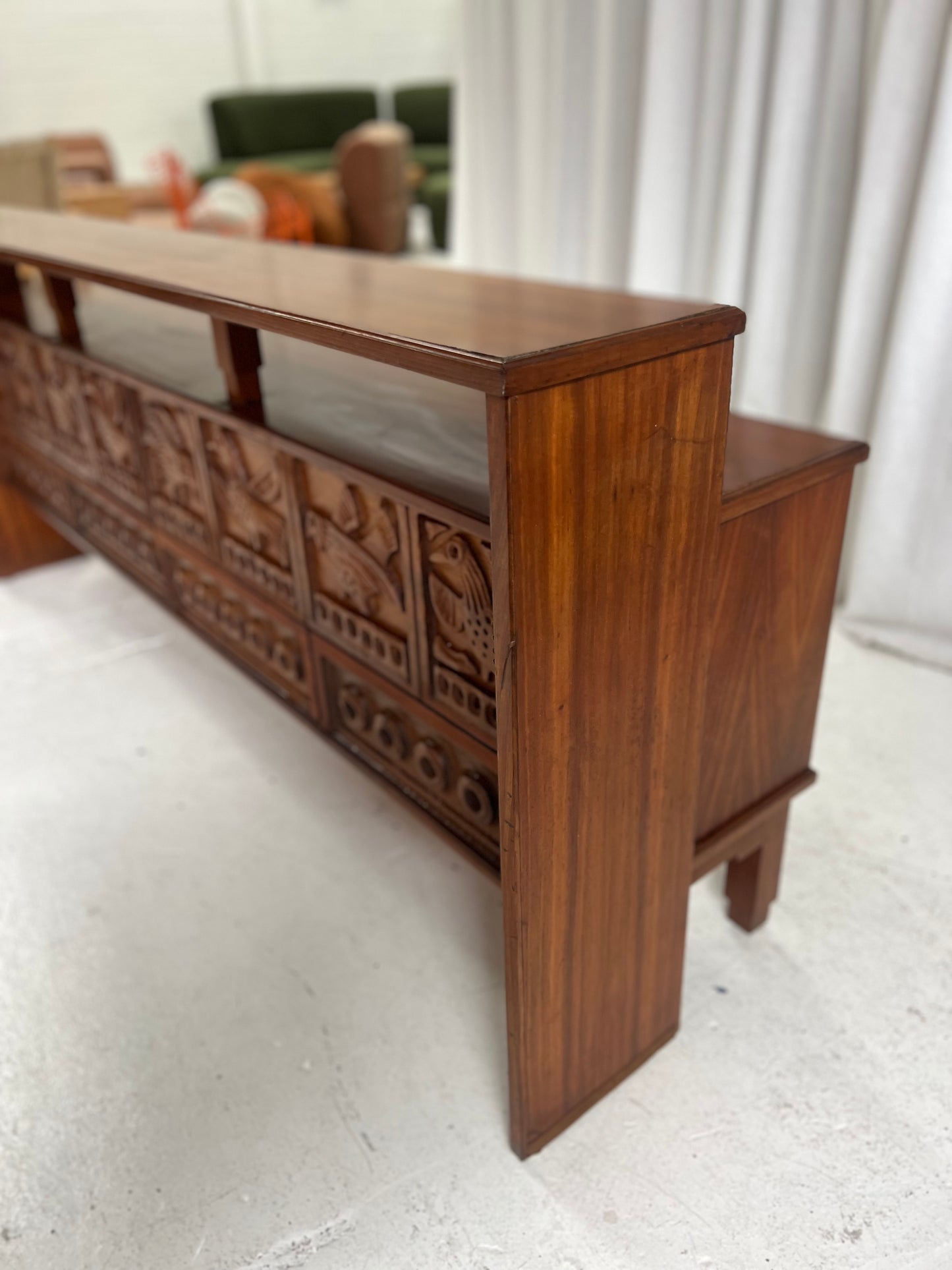 Vintage Carved Wooden Sideboard / Room Divider