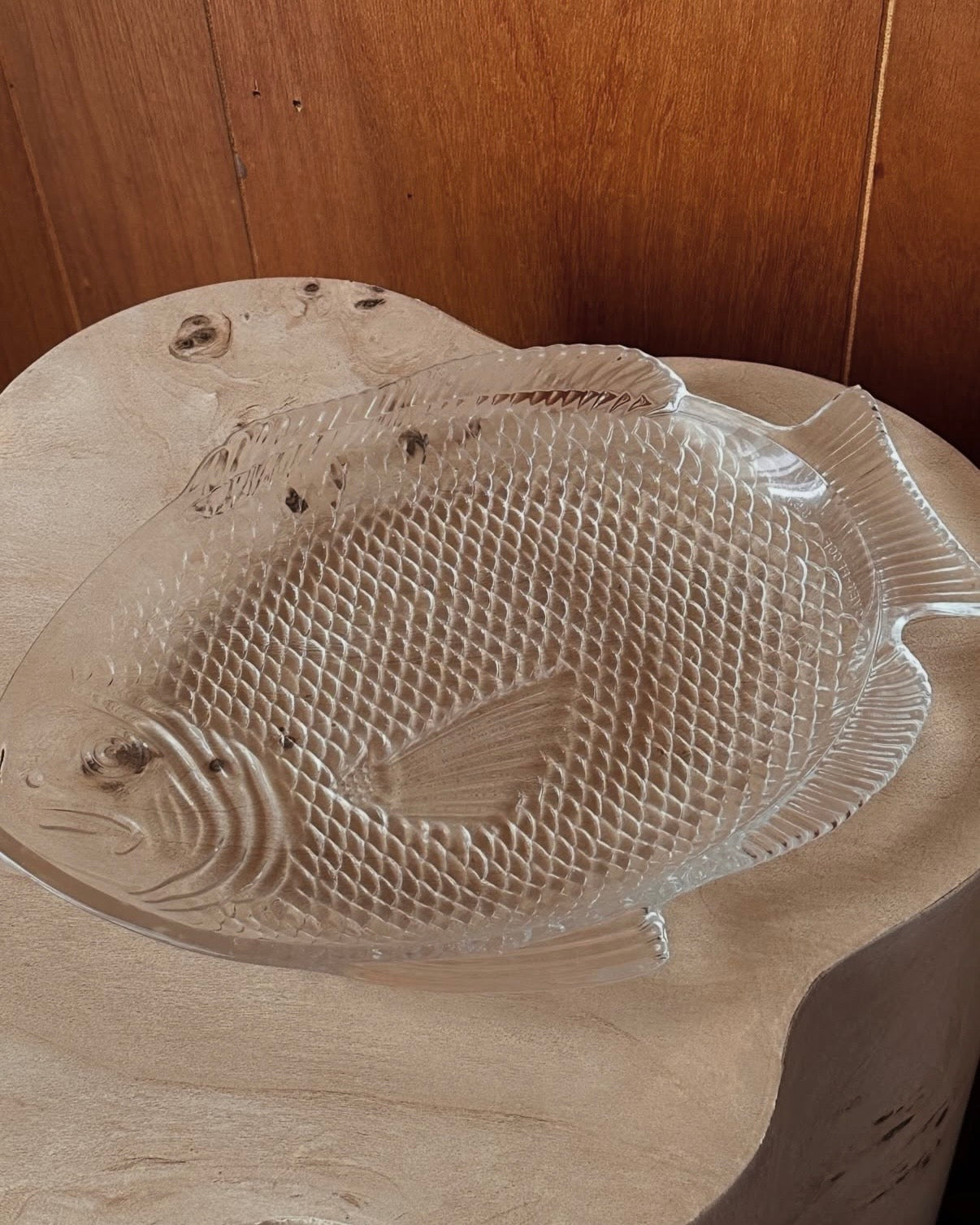 Vintage USA Pressed Glass Fish Serving Plate
