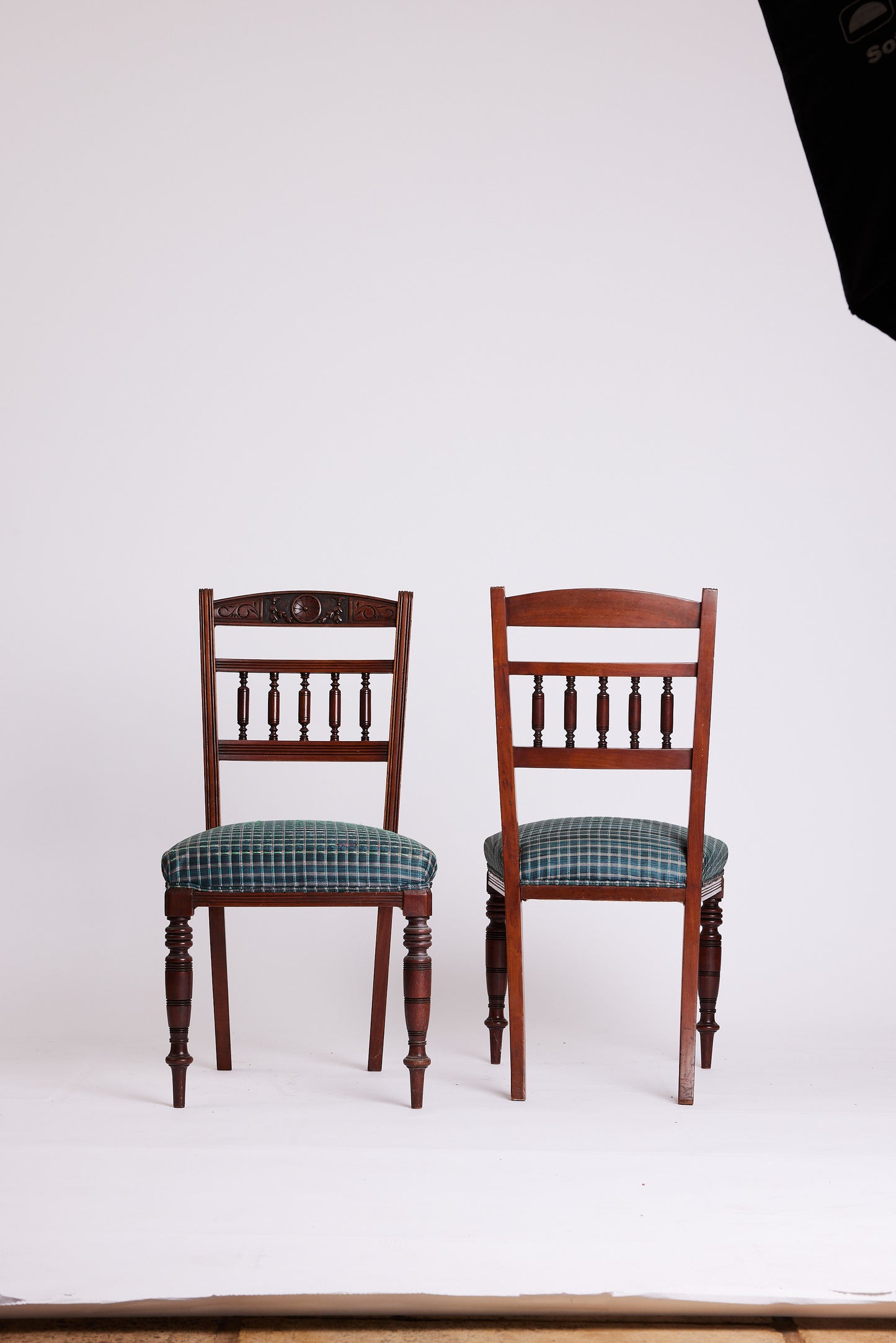 Set of 4 Victorian Dining Chairs in Archived Jim Thompson Silk