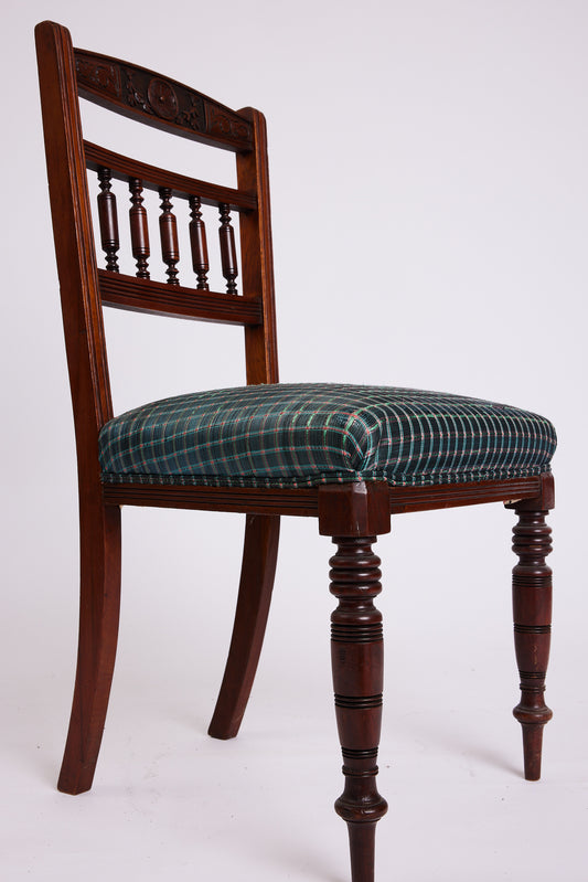 Set of 4 Victorian Dining Chairs in Archived Jim Thompson Silk