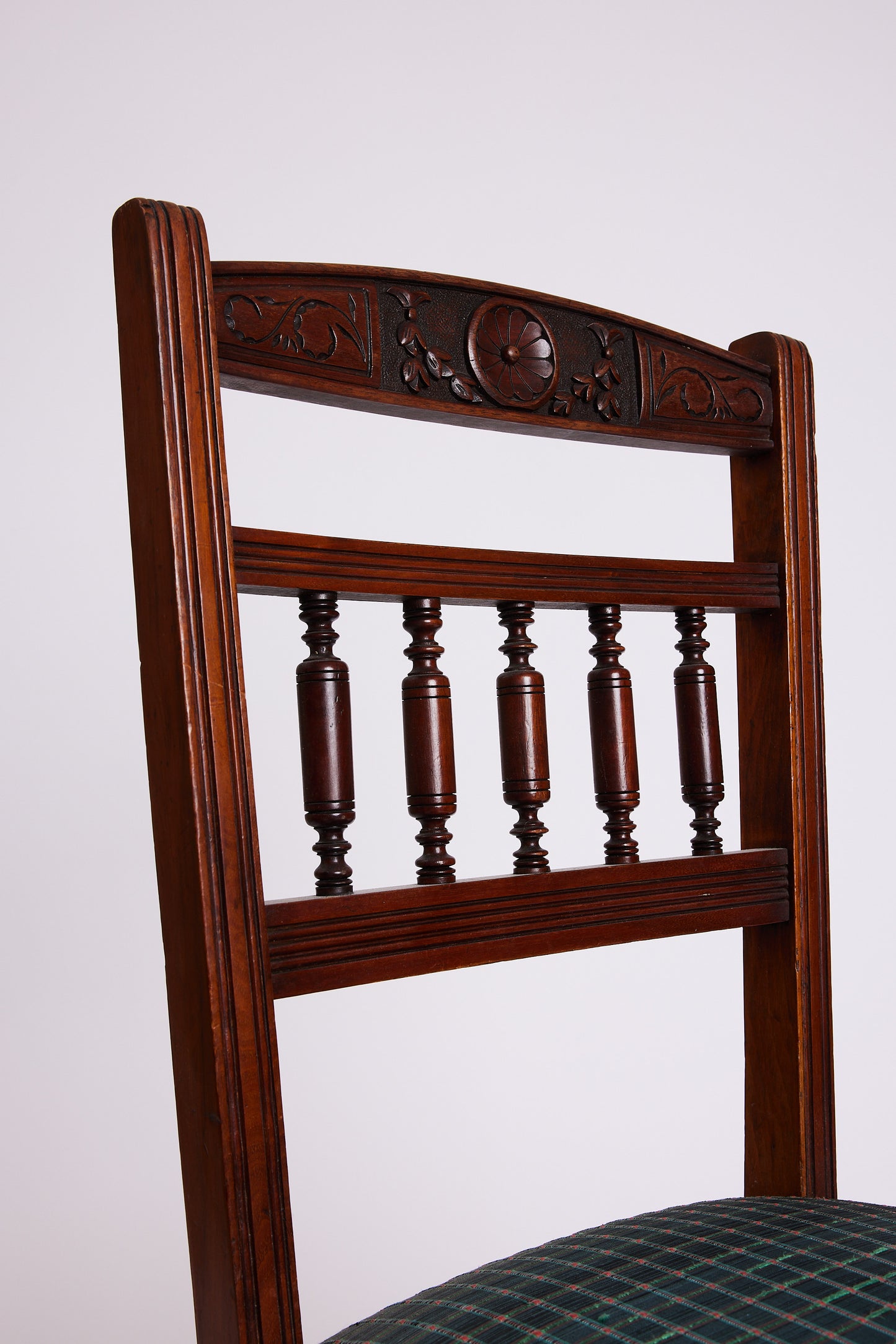 Set of 4 Victorian Dining Chairs in Archived Jim Thompson Silk