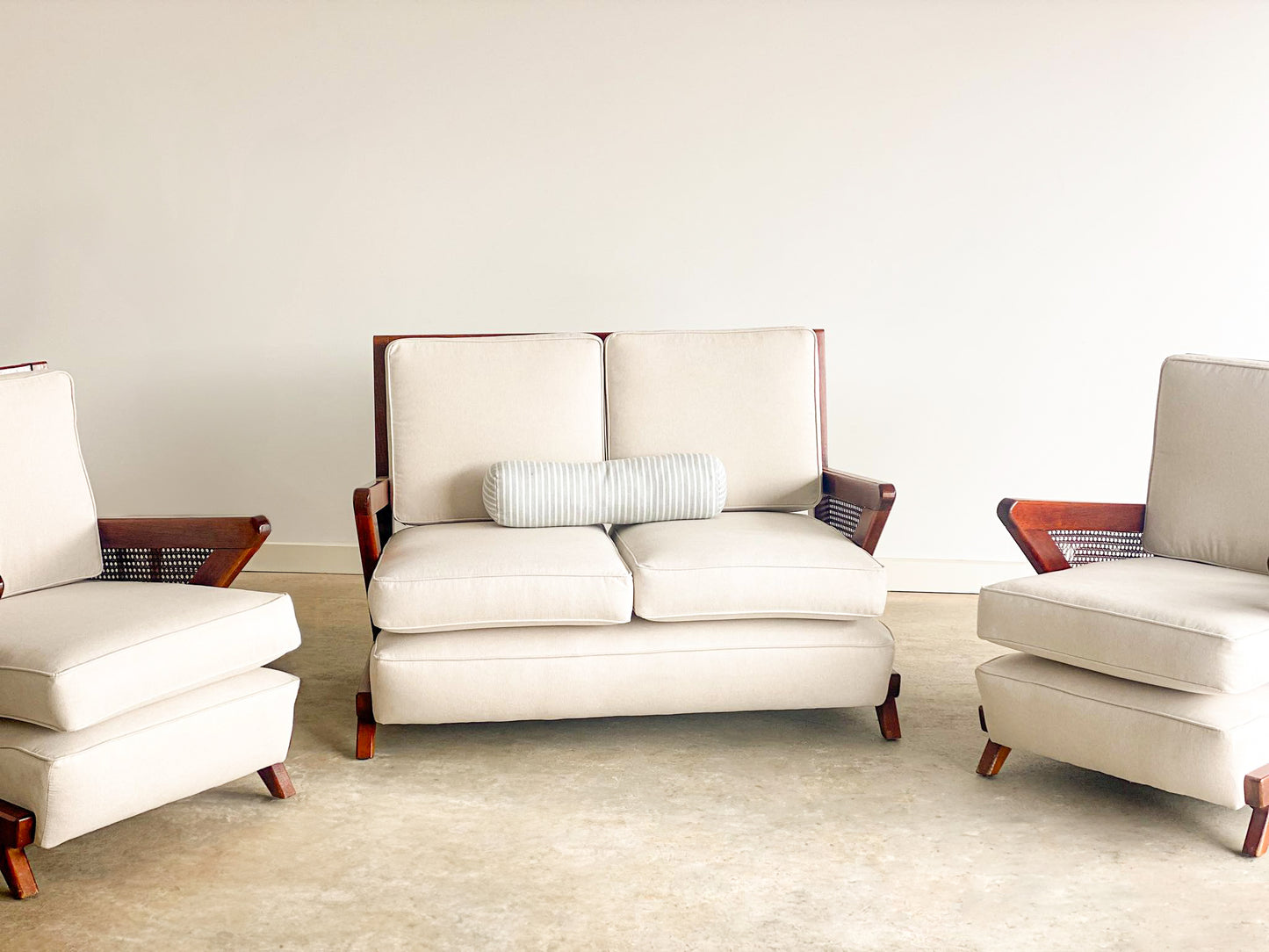 Rattan Sofa and Armchairs (sold separately)