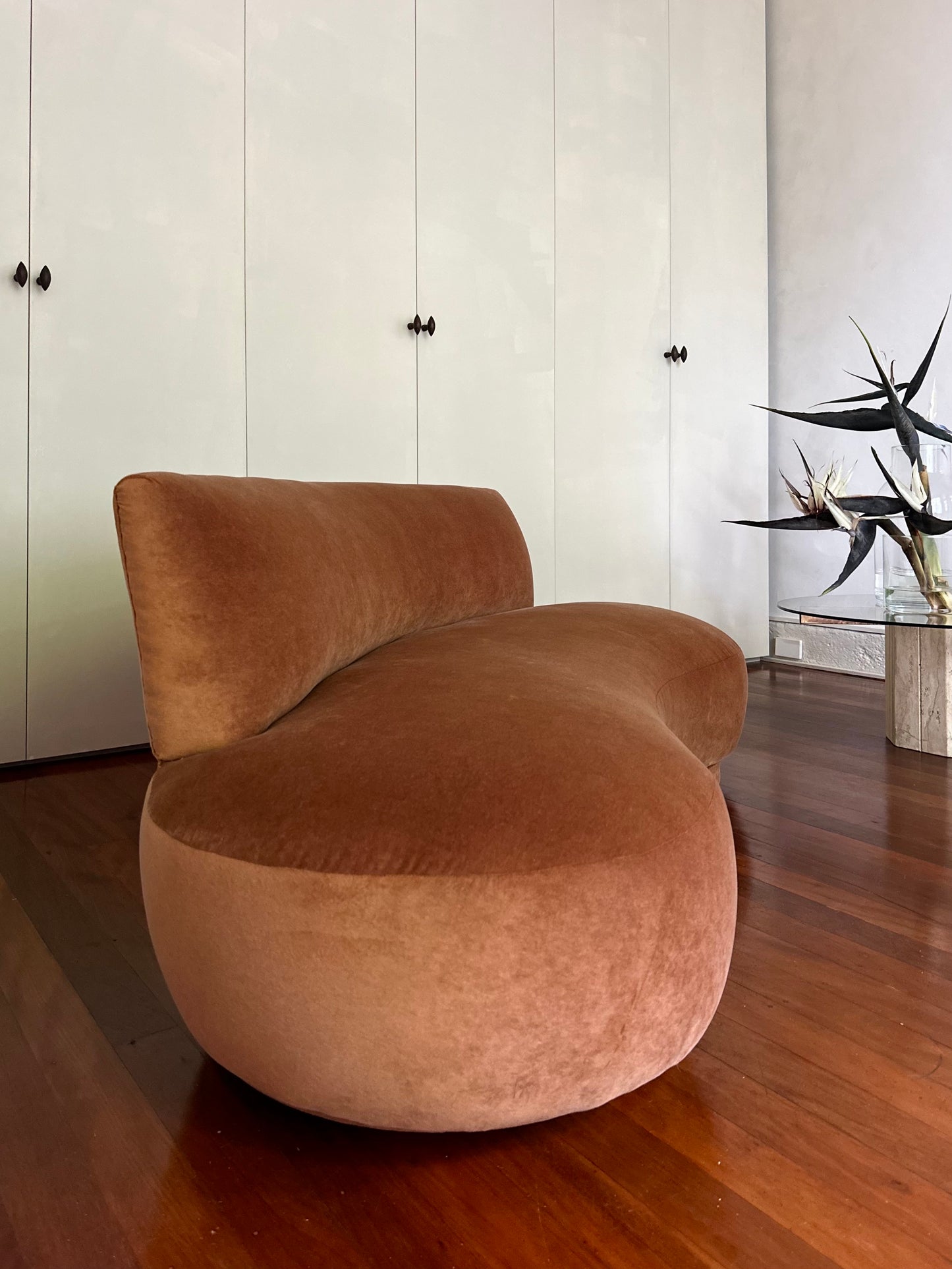 Terracotta Velvet Sofa