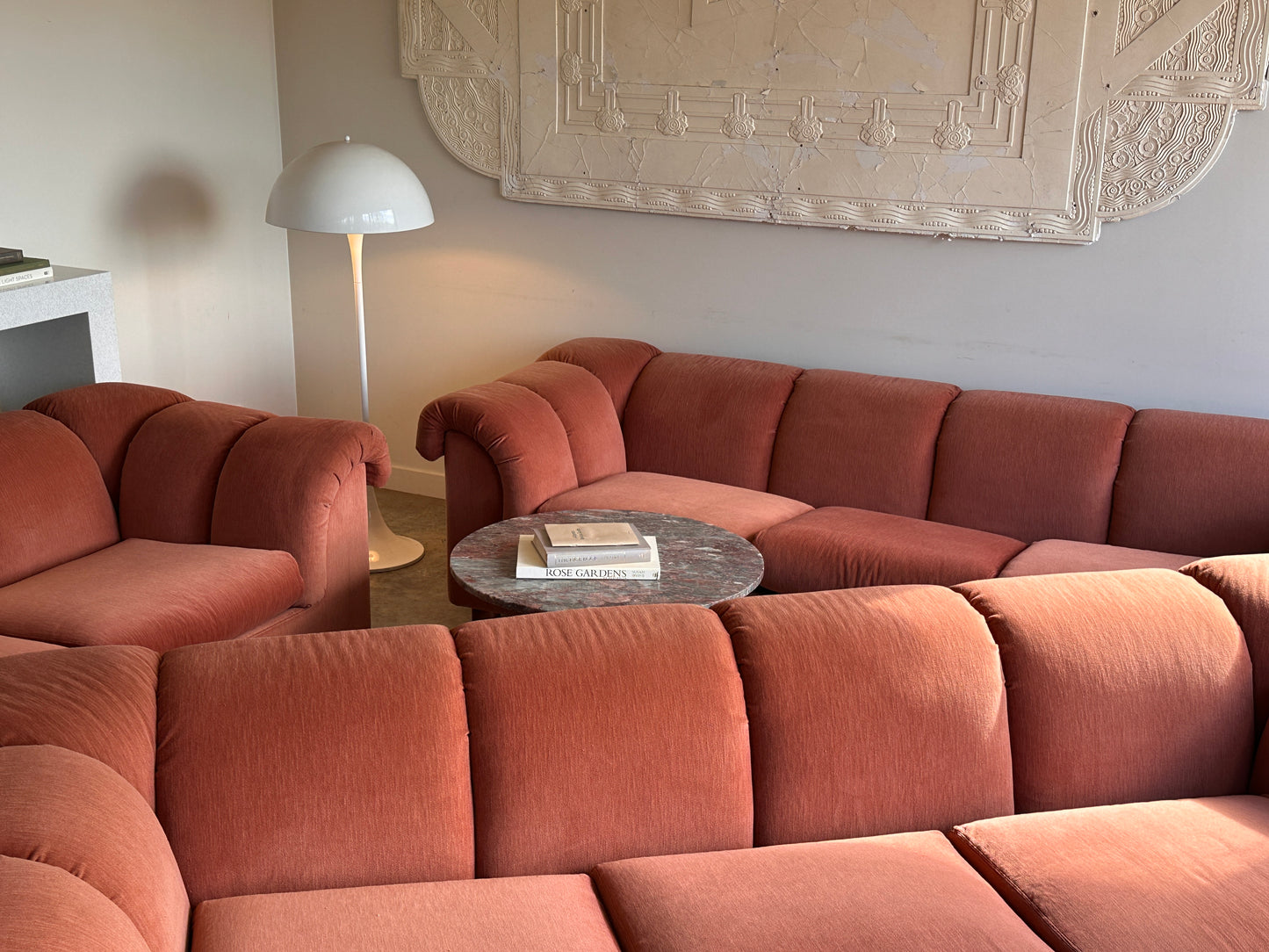 Vintage Dusty Pink Custom Made Sofas, 80's