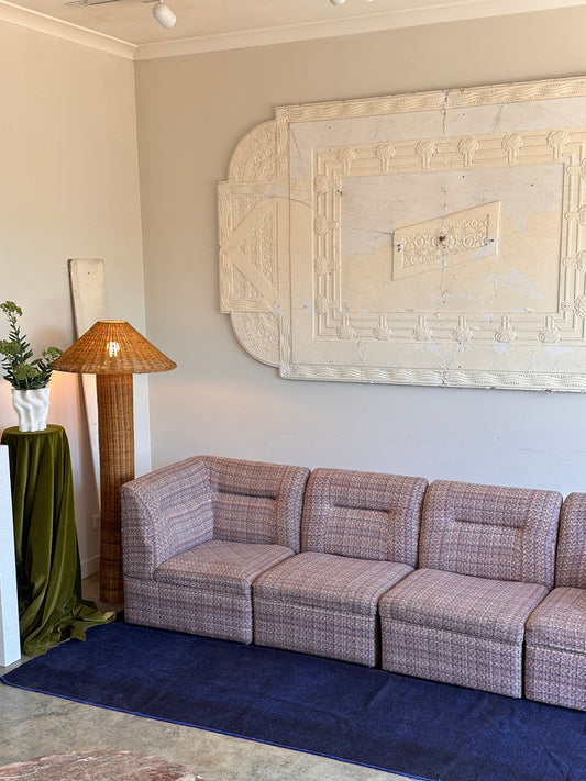 Vintage Pink Tweed Midcentury Modular Sofa, 60’s