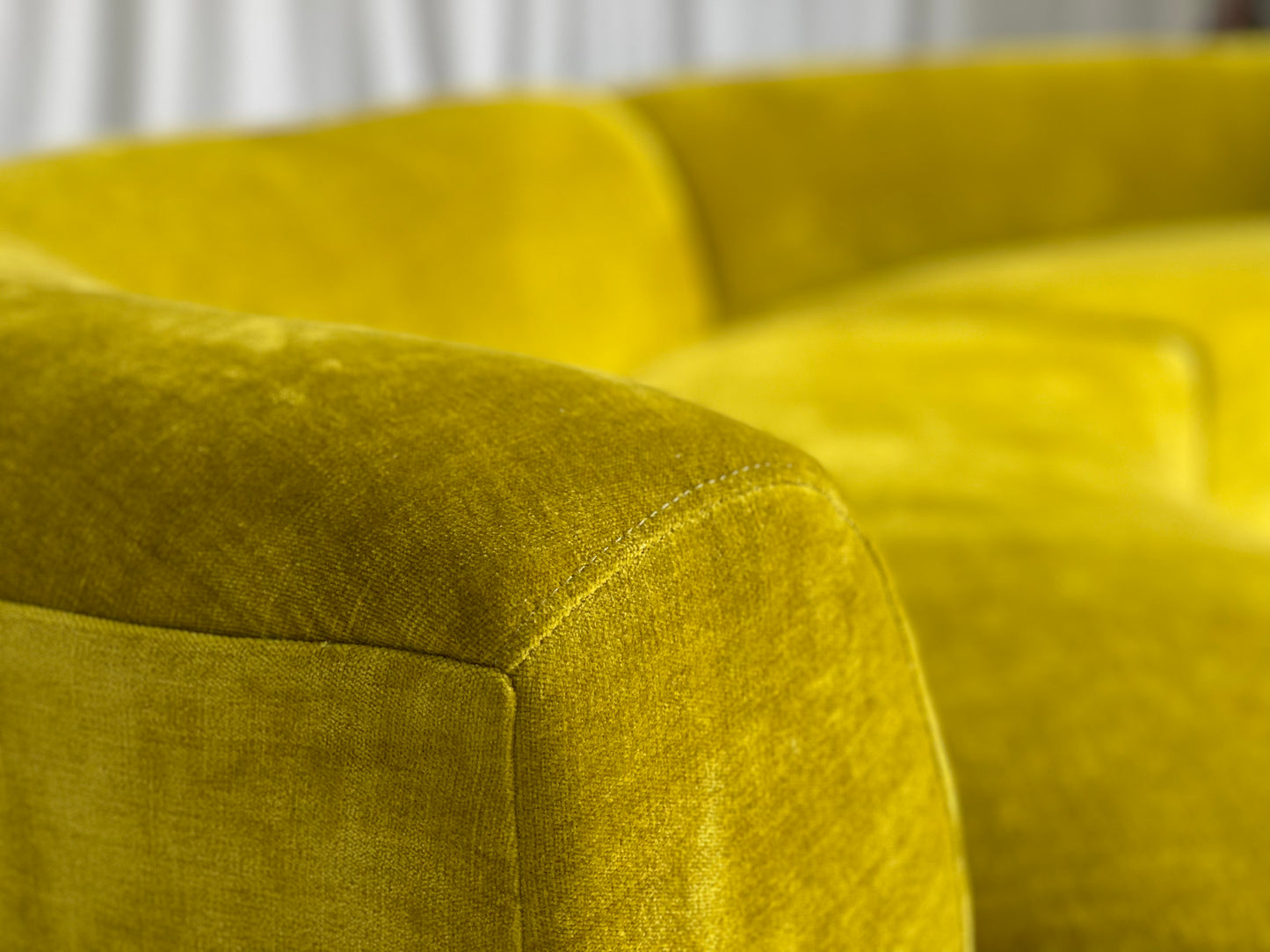 Large Bespoke Chartreuse Sofa with Ottoman