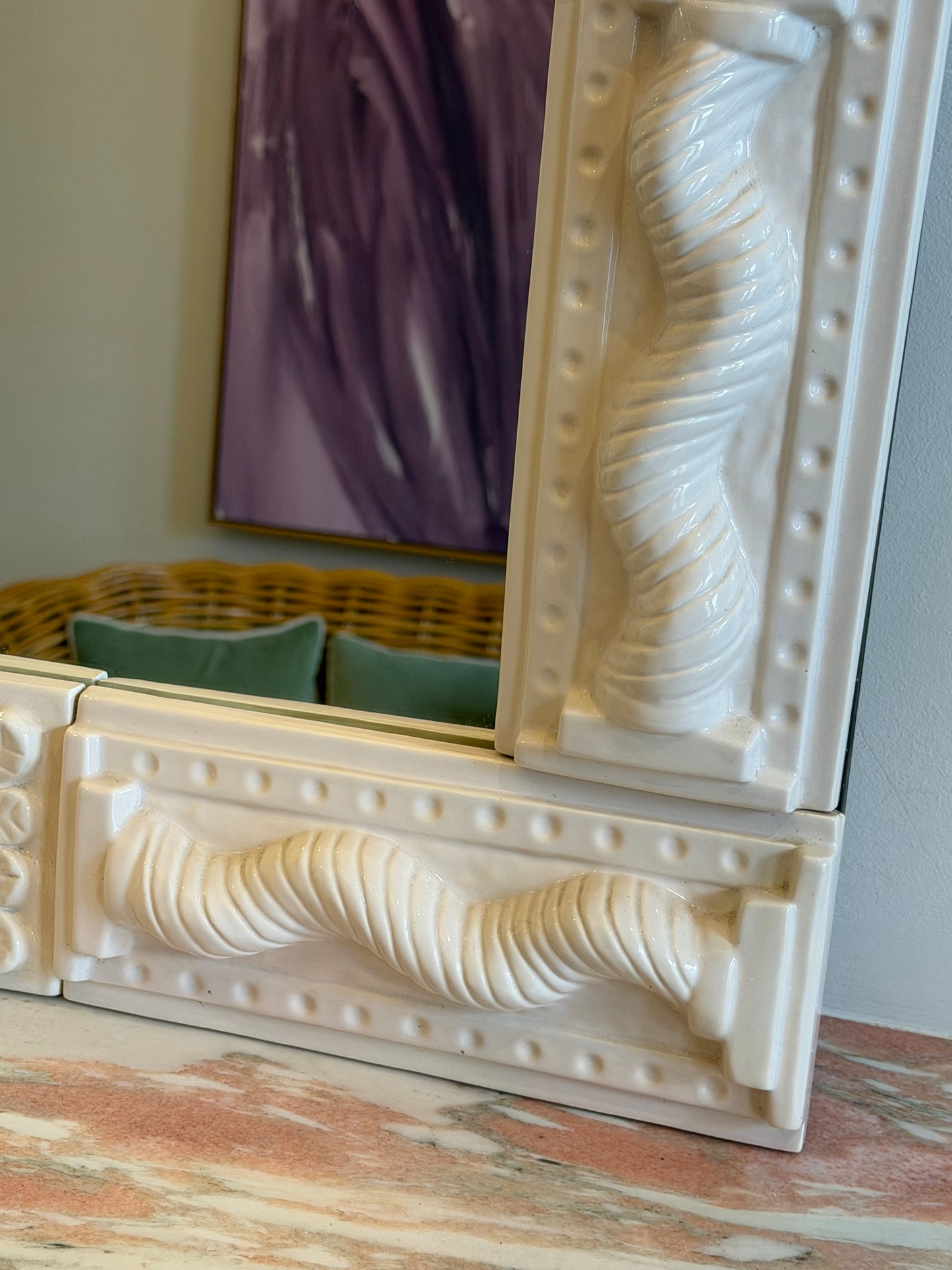 Vintage Ceramic Mirror