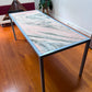 Rosa Portogallo Marble Dining Table with Powder-Coated Metal Base