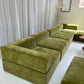 Bespoke Large Olive Velvet Modular Sofa Set