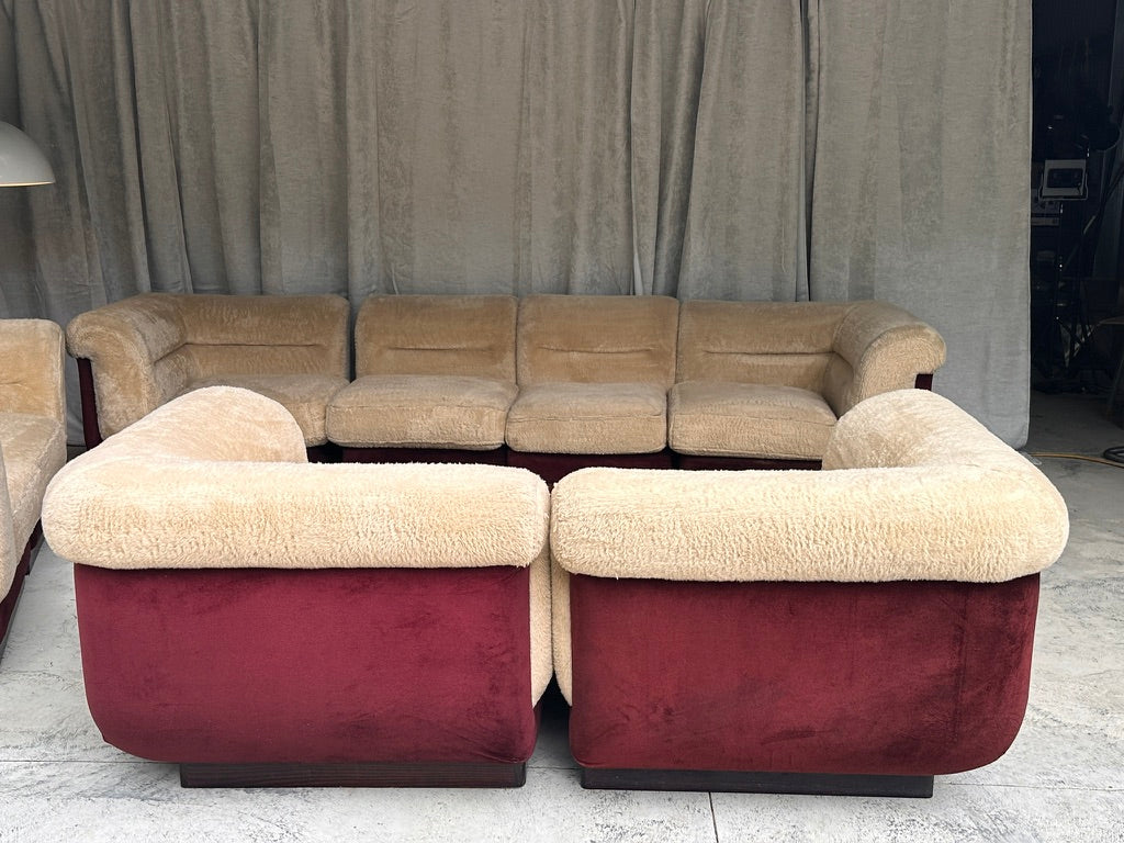 Vintage 8 Piece Fluffy Vanderoza Modular Sofa, 70’s
