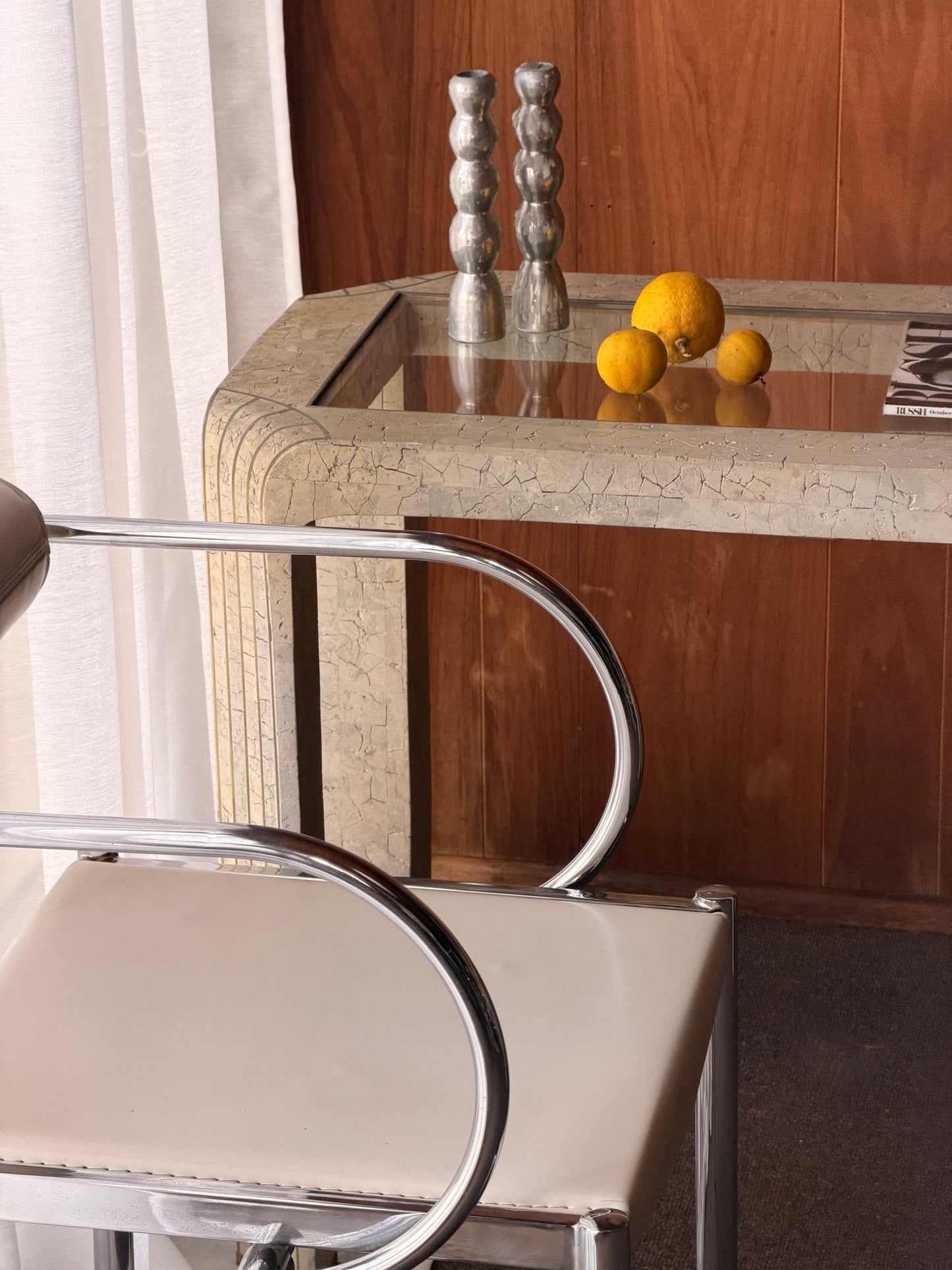 Rare Vintage Tessellated Stone Console Table