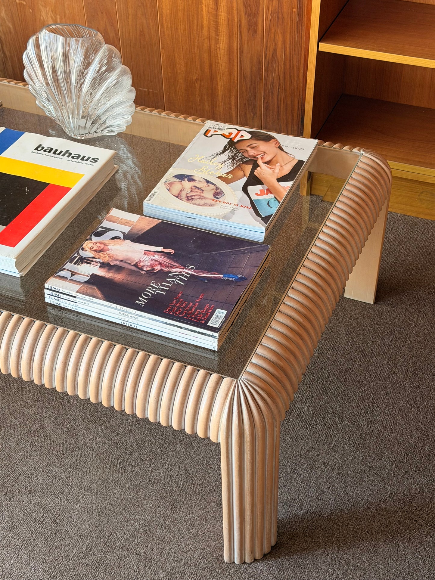 1970s Reed & Glass Coffee Table