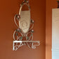 Vintage Tole Hand Painted Mirror with Shelf