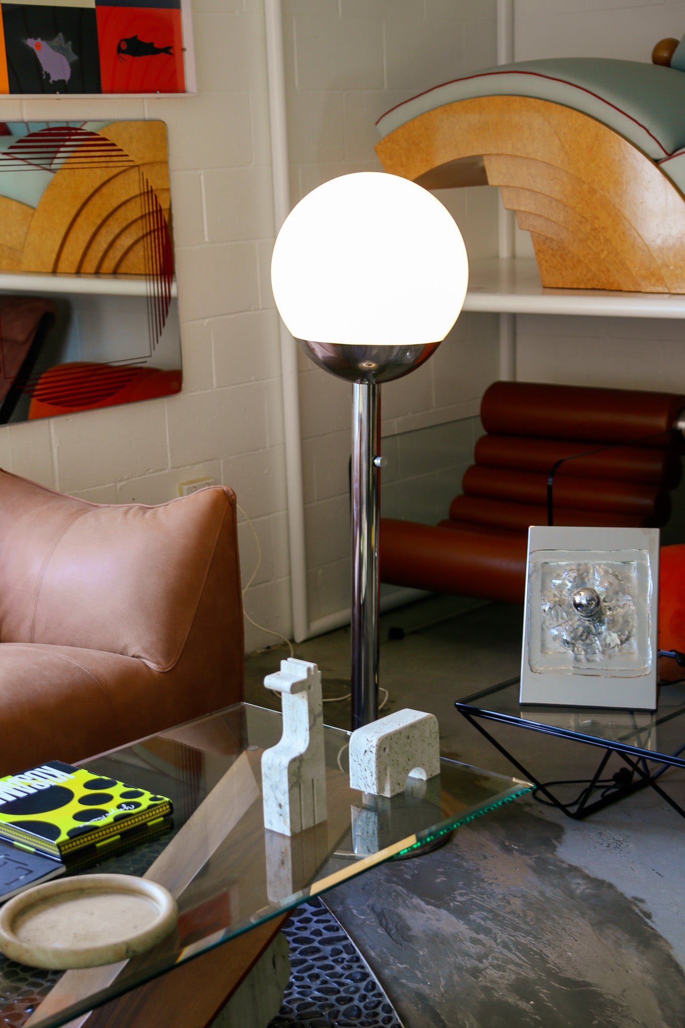 Pia Guidetti Glass Sphere Floor Lamp for Luci Milano, Italy 1970