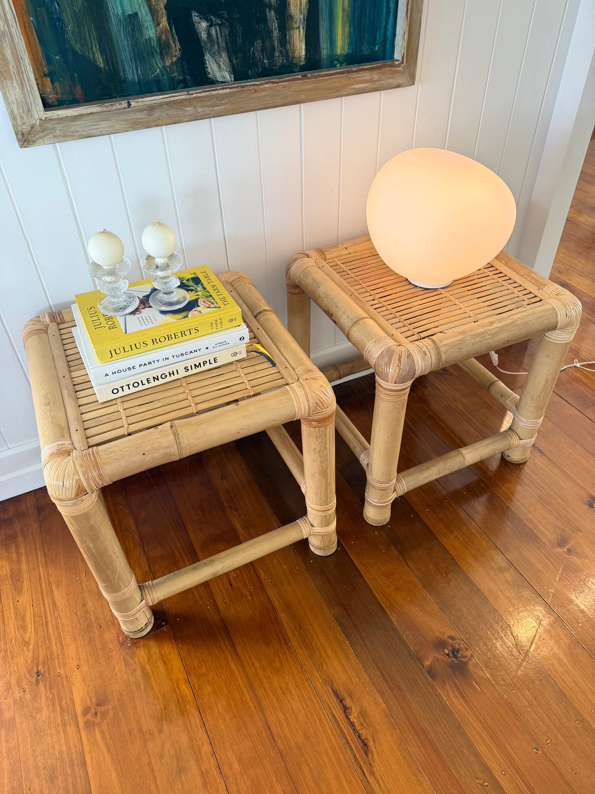 Pair of Bamboo Side Tables