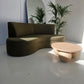 Green Velvet Curved Sofa