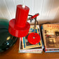 Mid Century red enamel desk lamp