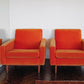Pair Orange Velvet Parker Armchairs