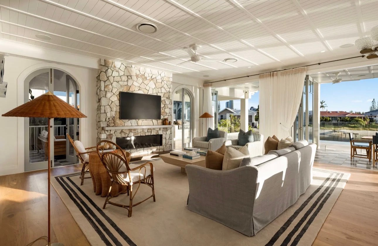 Tamsin Johnson Custom Four Seater Linen Sofa