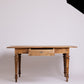 Antique European Pine Farmhouse Table with Single Drawer