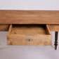 Antique European Pine Farmhouse Table with Single Drawer