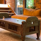 Indonesian Hand Carved Timber Table with Storage