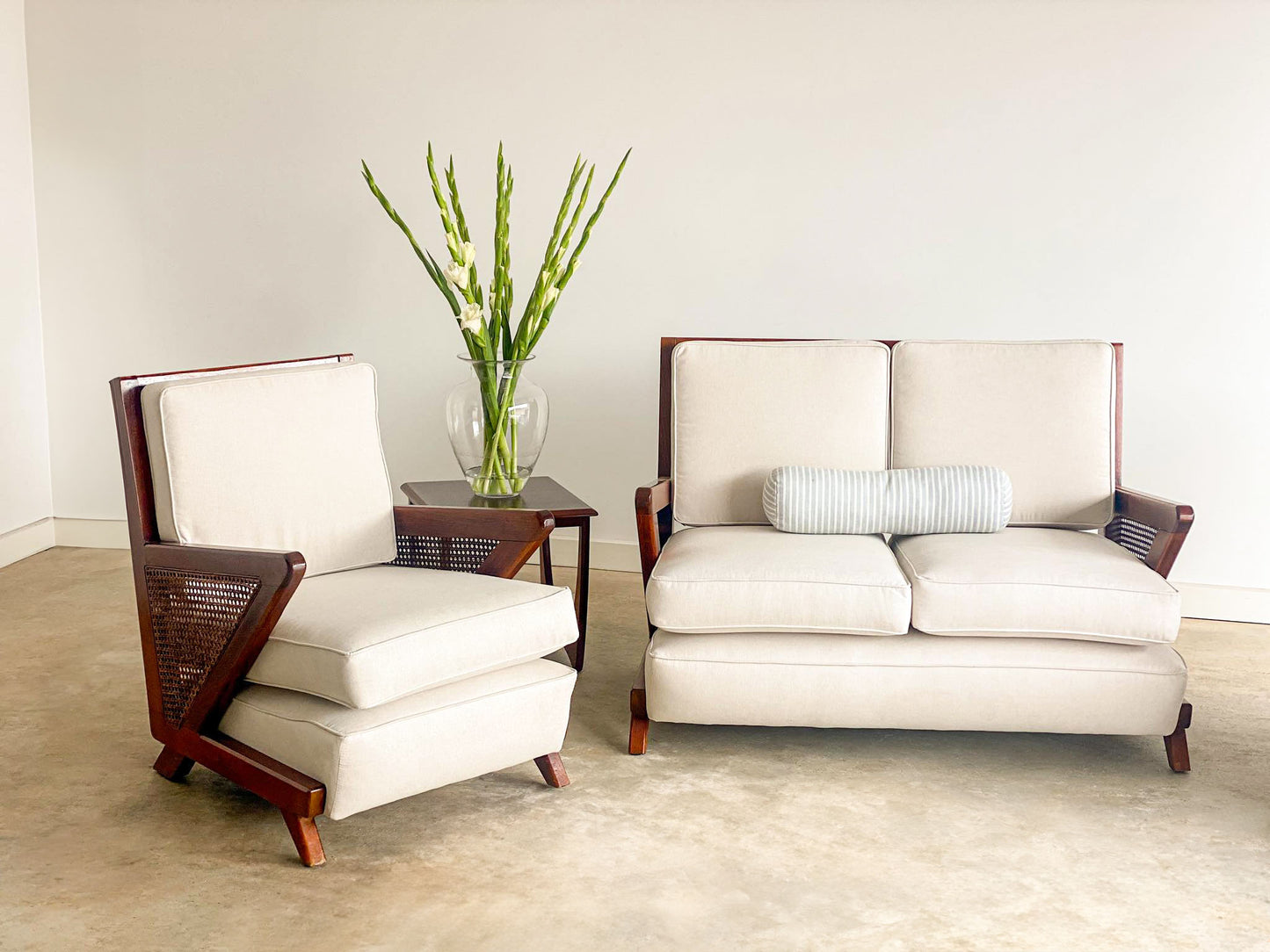 Rattan Sofa and Armchairs (sold separately)