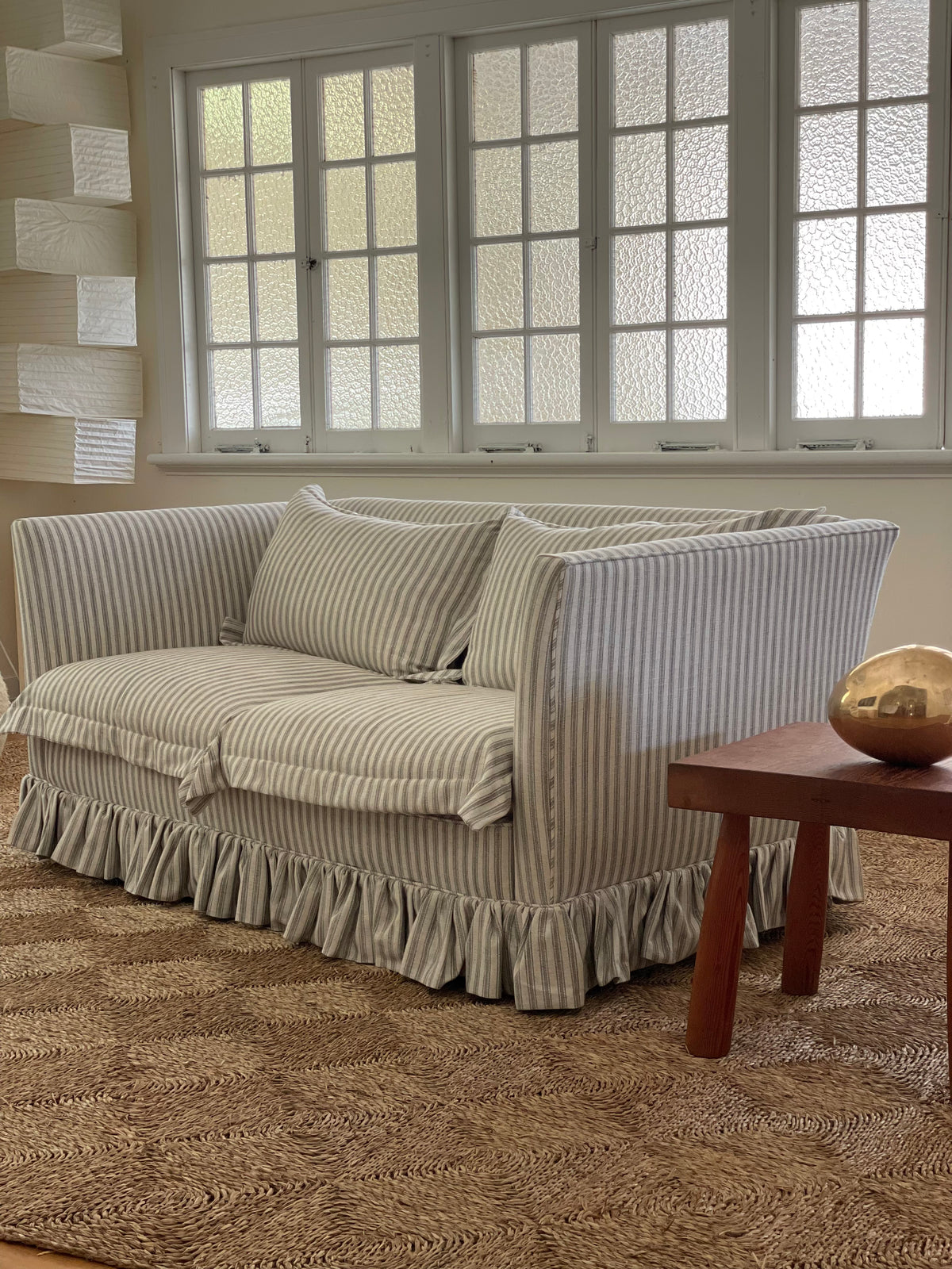 Striped Ruffle Sofa