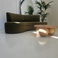 Green Velvet Curved Sofa