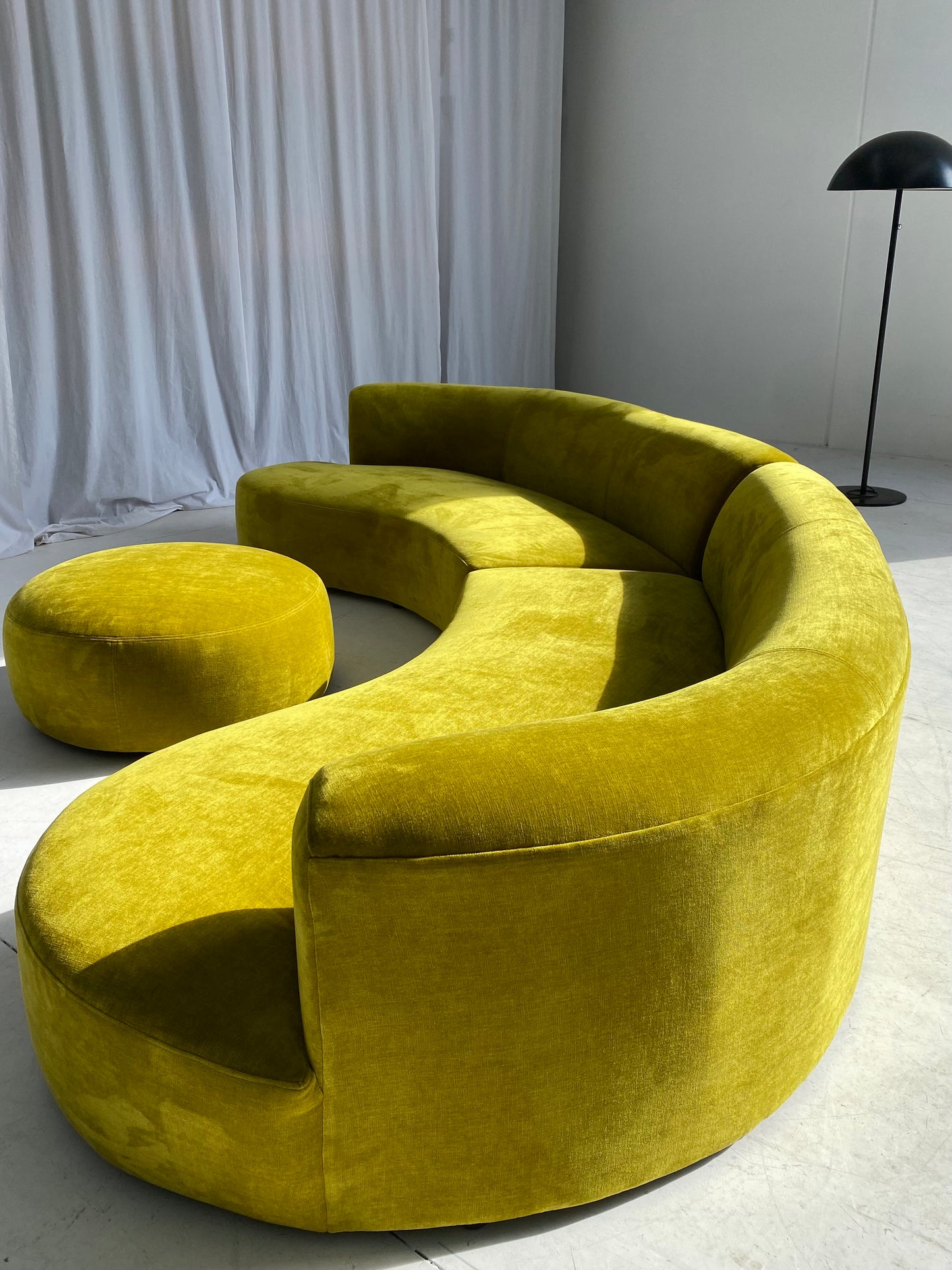 Large Bespoke Chartreuse Sofa with Ottoman