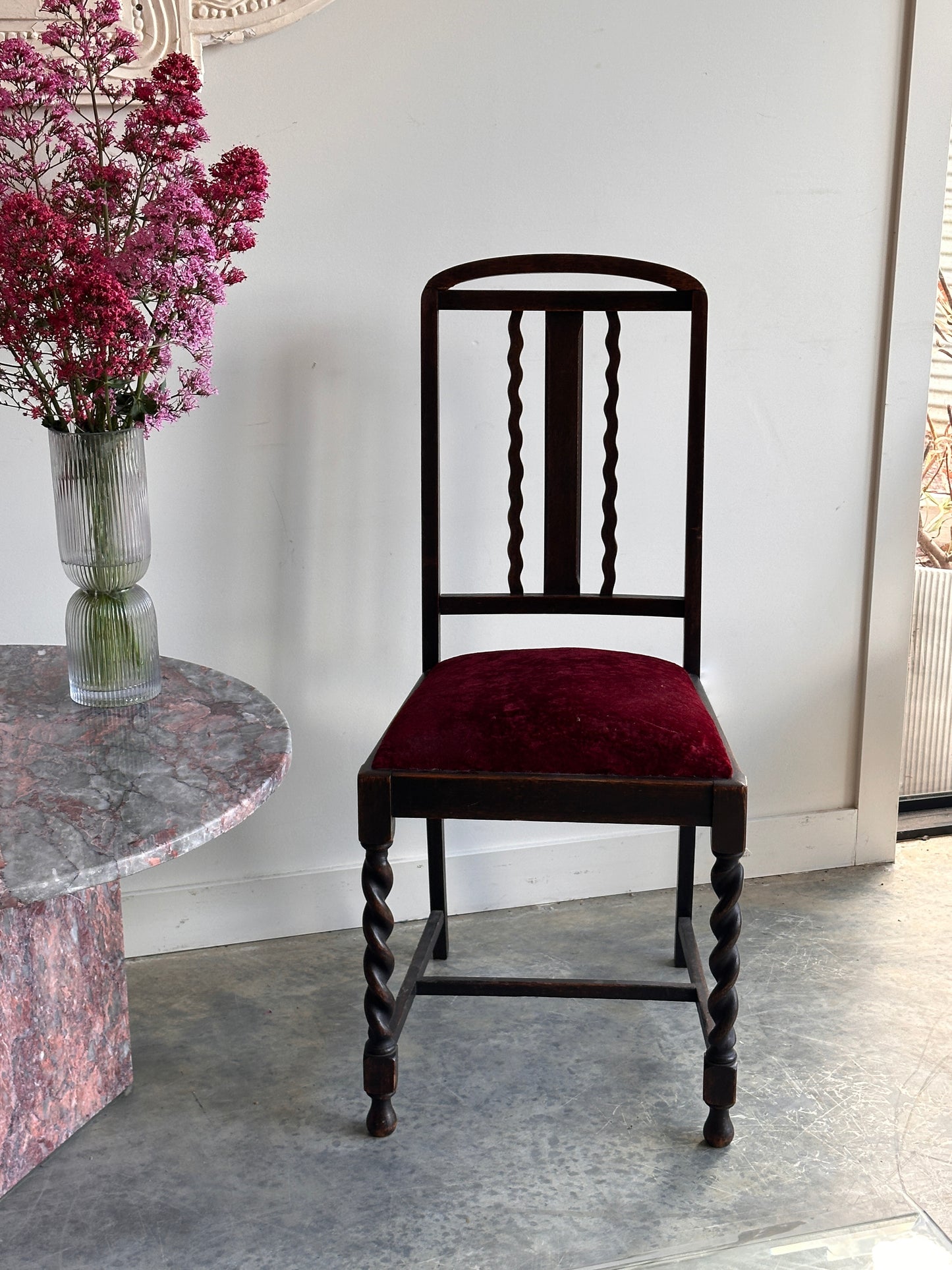 Victorian Blackened Barley-Twist Statement / Hall Chair