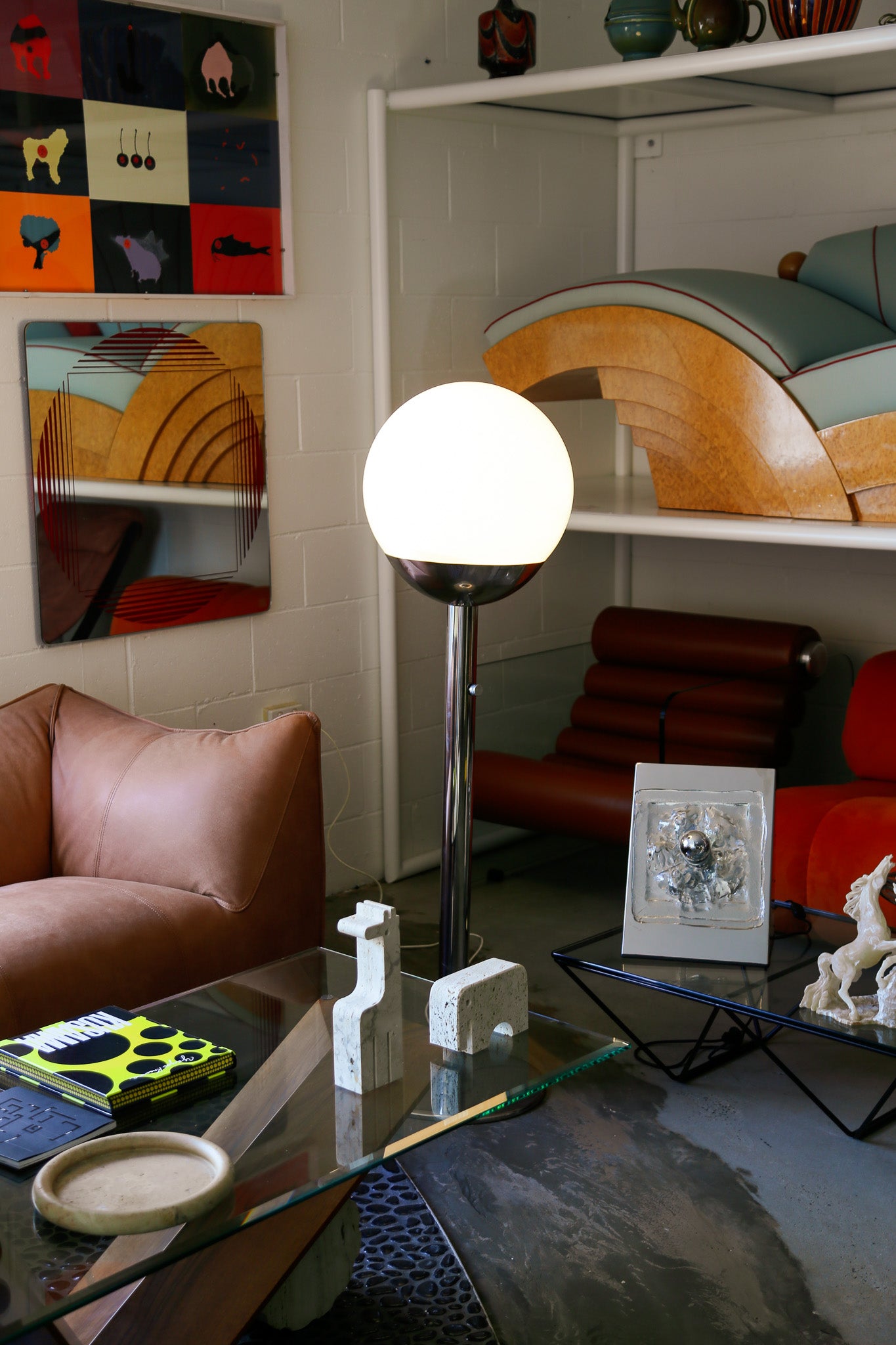 Pia Guidetti Glass Sphere Floor Lamp for Luci Milano, Italy 1970